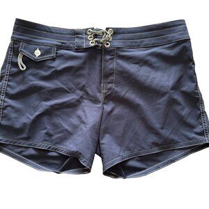 Birdwell Beach Britches Womens 8 Surf Swim Board Shorts Navy Unlined